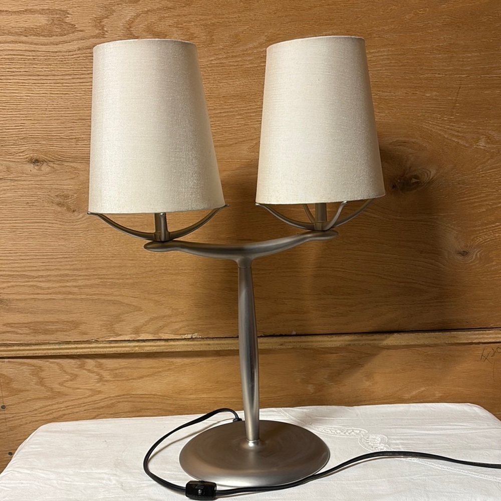 Michael Graves post modern Dual Cream Table Lamp